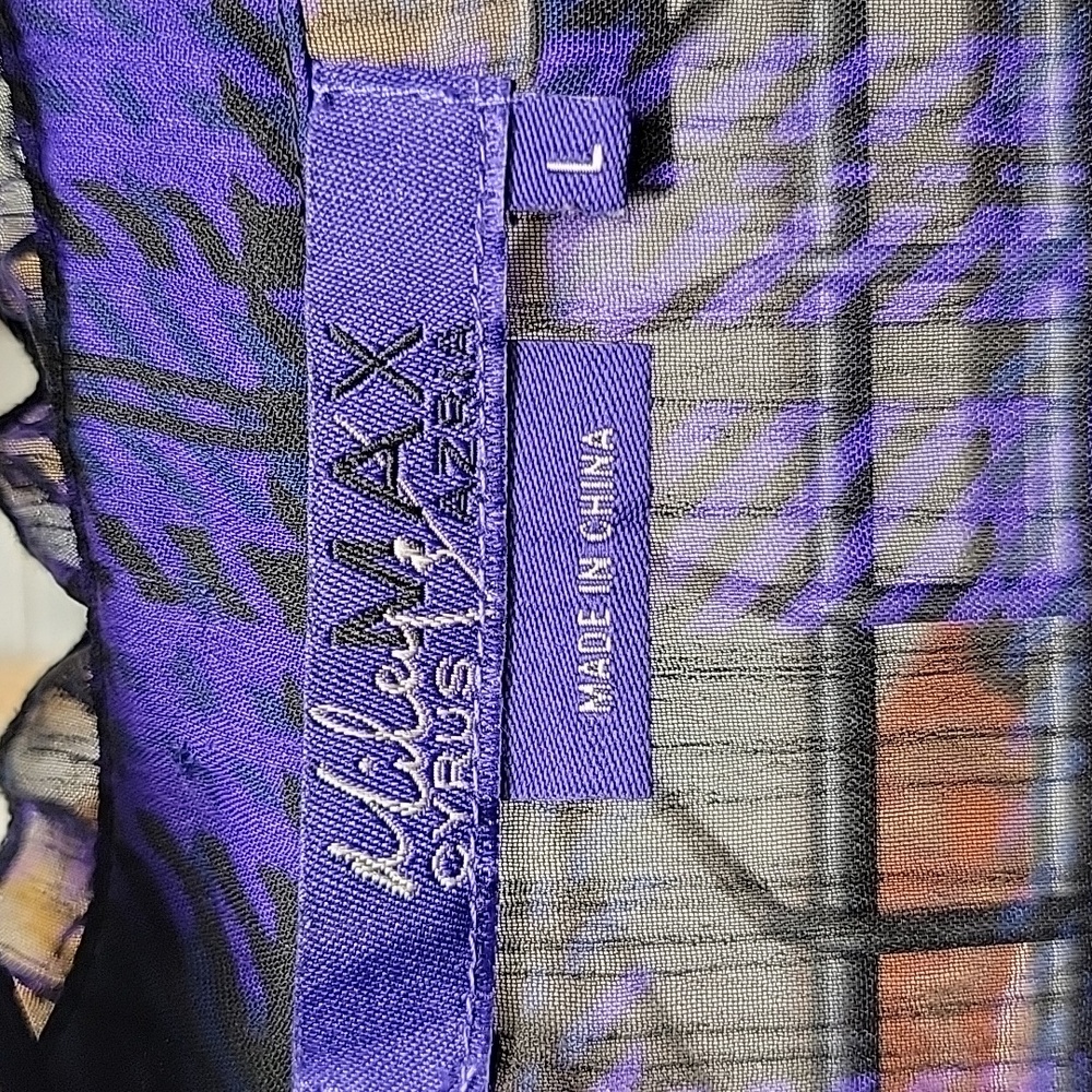 Miley Cyrus Max Azria Purple Plaid Blouse Size Large - Picture 2 of 5